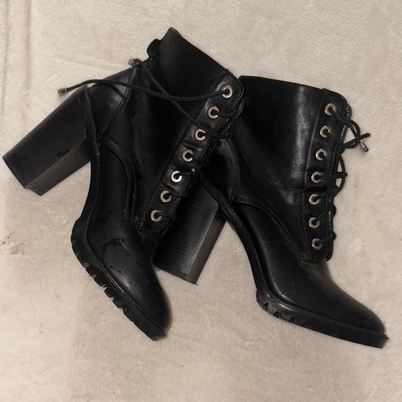 Black Lace-Up Ankle Boots - Picture 4 of 5